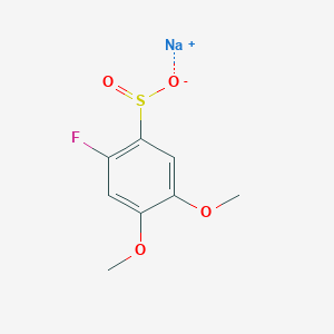 molecular formula C8H8FNaO4S B13187614 Sodium 2-fluoro-4,5-dimethoxybenzene-1-sulfinate 