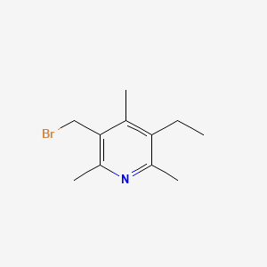 molecular formula C11H16BrN B13187621 3-(Bromomethyl)-5-ethyl-2,4,6-trimethylpyridine 