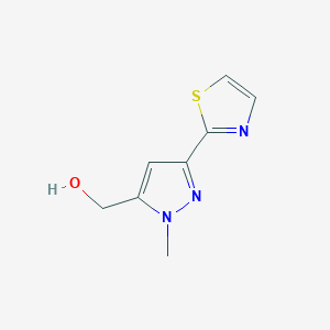 molecular formula C8H9N3OS B13187727 [1-Methyl-3-(1,3-thiazol-2-yl)-1H-pyrazol-5-yl]methanol 