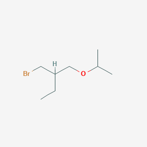 molecular formula C8H17BrO B13187846 2-(Bromomethyl)-1-(propan-2-yloxy)butane 