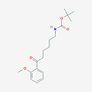 molecular formula C18H27NO4 B13187947 tert-Butyl N-[6-(2-methoxyphenyl)-6-oxohexyl]carbamate 