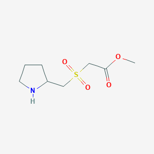 molecular formula C8H15NO4S B13187958 Methyl 2-[(pyrrolidin-2-yl)methanesulfonyl]acetate 