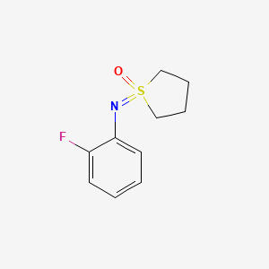 molecular formula C10H12FNOS B13187974 1-[(2-Fluorophenyl)imino]-1lambda6-thiolan-1-one 