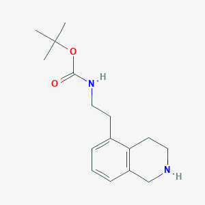 molecular formula C16H24N2O2 B13187995 tert-Butyl N-[2-(1,2,3,4-tetrahydroisoquinolin-5-yl)ethyl]carbamate 