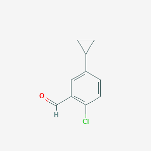 molecular formula C10H9ClO B13188050 2-Chloro-5-cyclopropylbenzaldehyde 