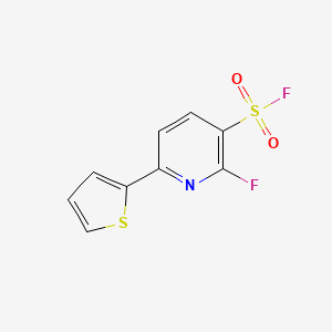 molecular formula C9H5F2NO2S2 B13188094 2-Fluoro-6-(thiophen-2-yl)pyridine-3-sulfonyl fluoride 