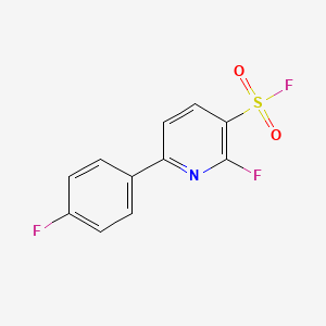 molecular formula C11H6F3NO2S B13188341 2-Fluoro-6-(4-fluorophenyl)pyridine-3-sulfonyl fluoride 