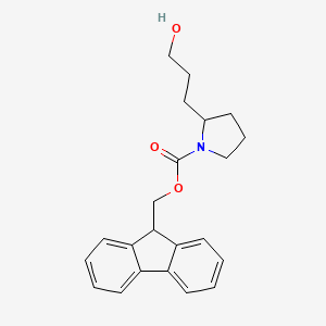 molecular formula C22H25NO3 B13188392 (9H-Fluoren-9-yl)methyl 2-(3-hydroxypropyl)pyrrolidine-1-carboxylate 