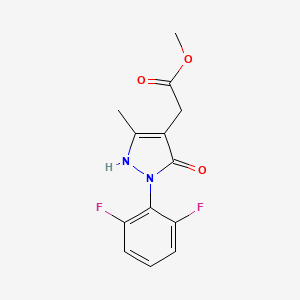 molecular formula C13H12F2N2O3 B13188561 Methyl 2-[2-(2,6-difluorophenyl)-5-methyl-3-oxo-2,3-dihydro-1H-pyrazol-4-yl]acetate 