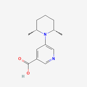 molecular formula C13H18N2O2 B13188612 5-[(2R,6S)-2,6-Dimethylpiperidin-1-yl]pyridine-3-carboxylic acid 