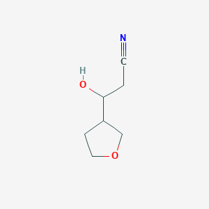 molecular formula C7H11NO2 B13188735 3-Hydroxy-3-(oxolan-3-YL)propanenitrile 