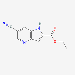 molecular formula C11H9N3O2 B1318879 6-氰基-1H-吡咯并[3,2-b]吡啶-2-羧酸乙酯 CAS No. 152589-06-5