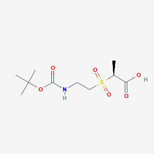 molecular formula C10H19NO6S B13188876 (2S)-2-(2-{[(tert-butoxy)carbonyl]amino}ethanesulfonyl)propanoic acid 