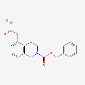 molecular formula C19H19NO4 B13188962 2-{2-[(Benzyloxy)carbonyl]-1,2,3,4-tetrahydroisoquinolin-5-yl}acetic acid 