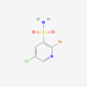 molecular formula C5H4BrClN2O2S B13189240 2-Bromo-5-chloropyridine-3-sulfonamide 
