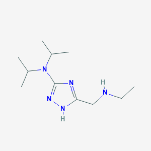 molecular formula C11H23N5 B13189340 5-[(Ethylamino)methyl]-N,N-bis(propan-2-yl)-1H-1,2,4-triazol-3-amine 