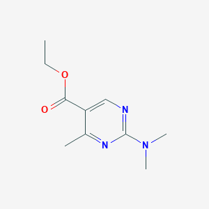 molecular formula C10H15N3O2 B13189734 Ethyl 2-(dimethylamino)-4-methylpyrimidine-5-carboxylate 