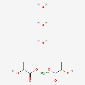 molecular formula C6H16MgO9 B1318993 Magnesium 2-hydroxypropanoate trihydrate CAS No. 6150-84-1