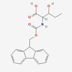 molecular formula C20H21NO5 B1318994 Fmoc-2-amino-3-hydroxypentanoic acid CAS No. 1219207-99-4