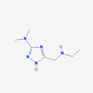 molecular formula C7H15N5 B13189971 5-[(Ethylamino)methyl]-N,N-dimethyl-1H-1,2,4-triazol-3-amine 