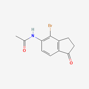 molecular formula C11H10BrNO2 B1319000 N-(4-Bromo-1-oxo-2,3-dihydro-1H-inden-5-yl)acetamide CAS No. 429682-68-8