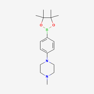 molecular formula C17H27BN2O2 B1319004 1-甲基-4-(4-(4,4,5,5-四甲基-1,3,2-二氧杂硼环-2-基)苯基)哌嗪 CAS No. 747413-21-4