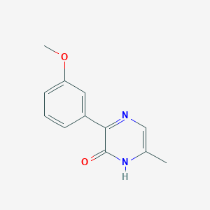 molecular formula C12H12N2O2 B13190098 3-(3-Methoxyphenyl)-6-methyl-1,2-dihydropyrazin-2-one 