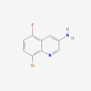 molecular formula C9H6BrFN2 B13190113 8-Bromo-5-fluoroquinolin-3-amine 