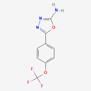 molecular formula C9H6F3N3O2 B1319012 5-[4-(Trifluoromethoxy)phenyl]-1,3,4-oxadiazol-2-amine CAS No. 910442-23-8