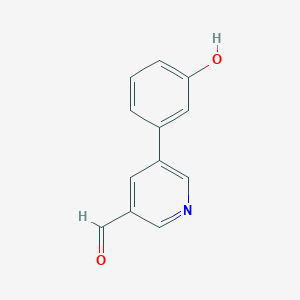 molecular formula C12H9NO2 B13190244 5-(3-Hydroxyphenyl)pyridine-3-carbaldehyde 