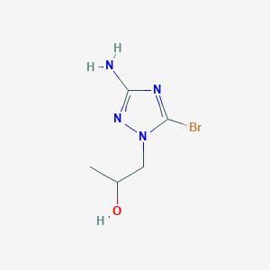 molecular formula C5H9BrN4O B13190315 1-(3-amino-5-bromo-1H-1,2,4-triazol-1-yl)propan-2-ol 