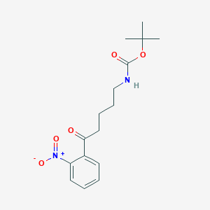 molecular formula C16H22N2O5 B13190372 tert-Butyl N-[5-(2-nitrophenyl)-5-oxopentyl]carbamate 