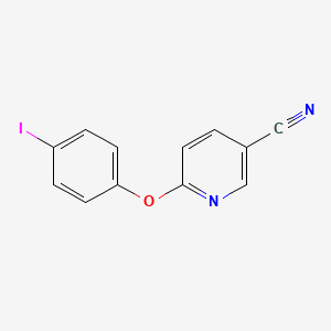 molecular formula C12H7IN2O B1319038 6-(4-碘苯氧基)烟腈 CAS No. 1061725-46-9