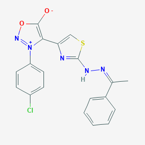 3-(4-Chlorophenyl)-5-hydroxy-4-((2-alpha-benzylidenehydrazino)-4-thiazolyl)-1,2,3-oxadiazolium