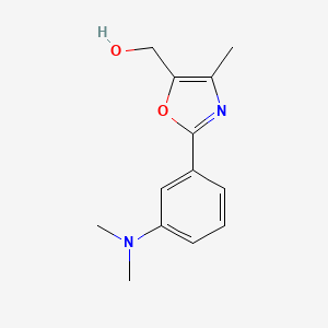 molecular formula C13H16N2O2 B13190767 {2-[3-(Dimethylamino)phenyl]-4-methyl-1,3-oxazol-5-yl}methanol 
