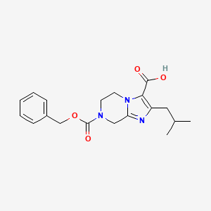 molecular formula C19H23N3O4 B13191004 7-[(Benzyloxy)carbonyl]-2-(2-methylpropyl)-5H,6H,7H,8H-imidazo[1,2-a]pyrazine-3-carboxylic acid 