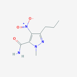 molecular formula C8H12N4O3 B131911 1-methyl-4-nitro-3-propyl-1H-pyrazole-5-carboxamide CAS No. 139756-01-7
