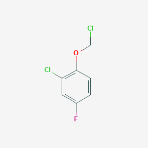molecular formula C7H5Cl2FO B13191336 2-Chloro-1-(chloromethoxy)-4-fluorobenzene 