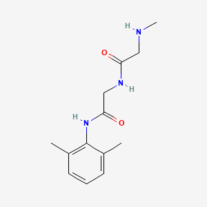 molecular formula C13H19N3O2 B13191340 N-{[(2,6-dimethylphenyl)carbamoyl]methyl}-2-(methylamino)acetamide 