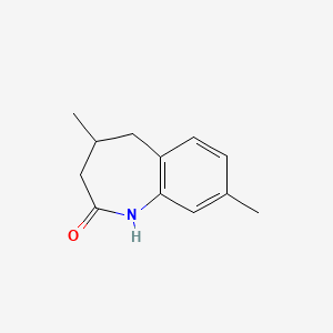 molecular formula C12H15NO B13191350 2H-1-Benzazepin-2-one, 1,3,4,5-tetrahydro-4,8-dimethyl- CAS No. 61564-06-5
