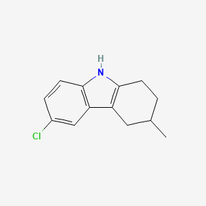 molecular formula C13H14ClN B13191369 6-chloro-3-methyl-2,3,4,9-tetrahydro-1H-carbazole 