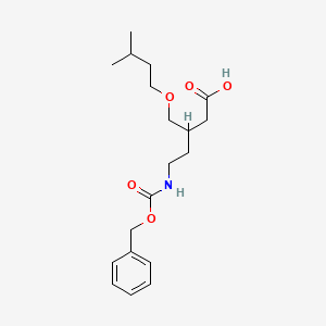 molecular formula C19H29NO5 B13191441 5-{[(Benzyloxy)carbonyl]amino}-3-[(3-methylbutoxy)methyl]pentanoic acid 