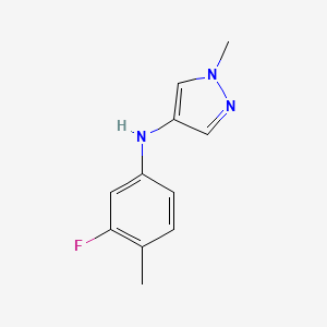 molecular formula C11H12FN3 B13191726 N-(3-Fluoro-4-methylphenyl)-1-methyl-1H-pyrazol-4-amine 