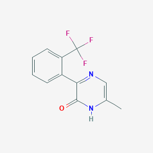 molecular formula C12H9F3N2O B13191730 6-Methyl-3-[2-(trifluoromethyl)phenyl]-1,2-dihydropyrazin-2-one 