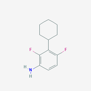 molecular formula C12H15F2N B13192025 3-Cyclohexyl-2,4-difluoroaniline 