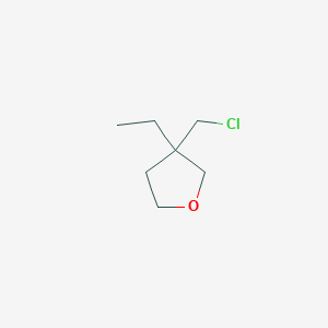 molecular formula C7H13ClO B13192295 3-(Chloromethyl)-3-ethyloxolane 