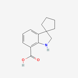 molecular formula C13H15NO2 B13192410 1',2'-Dihydrospiro[cyclopentane-1,3'-indole]-7'-carboxylic acid 