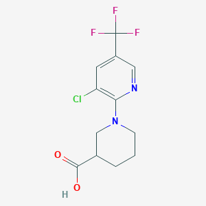molecular formula C12H12ClF3N2O2 B1319245 1-[3-Chloro-5-(trifluoromethyl)pyridin-2-yl]piperidine-3-carboxylic acid CAS No. 874800-69-8