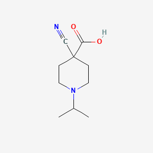molecular formula C10H16N2O2 B13192591 4-Cyano-1-(propan-2-yl)piperidine-4-carboxylic acid 