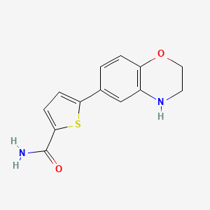 molecular formula C13H12N2O2S B13192594 5-(3,4-dihydro-2H-1,4-benzoxazin-6-yl)thiophene-2-carboxamide 
